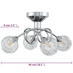   Lampada da Soffitto con Paralumi in Rete per 4 Luci LED G9