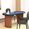 Tavolo da Poker con Vassoio Chip 10 Giocatori Blu 160x80x75 cm