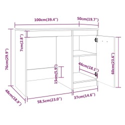   Scrivania Grigio Sonoma 100x50x76 cm in Legno ingegnerizzato