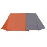 vidaXL Tenda 3 Persone Grigia e Arancione 465x220x170 cm Taffetà 185T