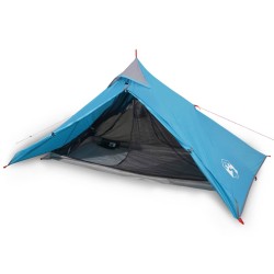 vidaXL Tenda da Campeggio 1 Persona Blu 255x153x130 cm Taffetà 185T