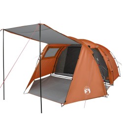 vidaXL Tenda Campeggio 4Persone Grigia e Arancione 420x260x153 Taffetà