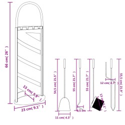 vidaXL Set Attrezzi per Caminetto 5 pz 23x15x66 cm in Acciaio