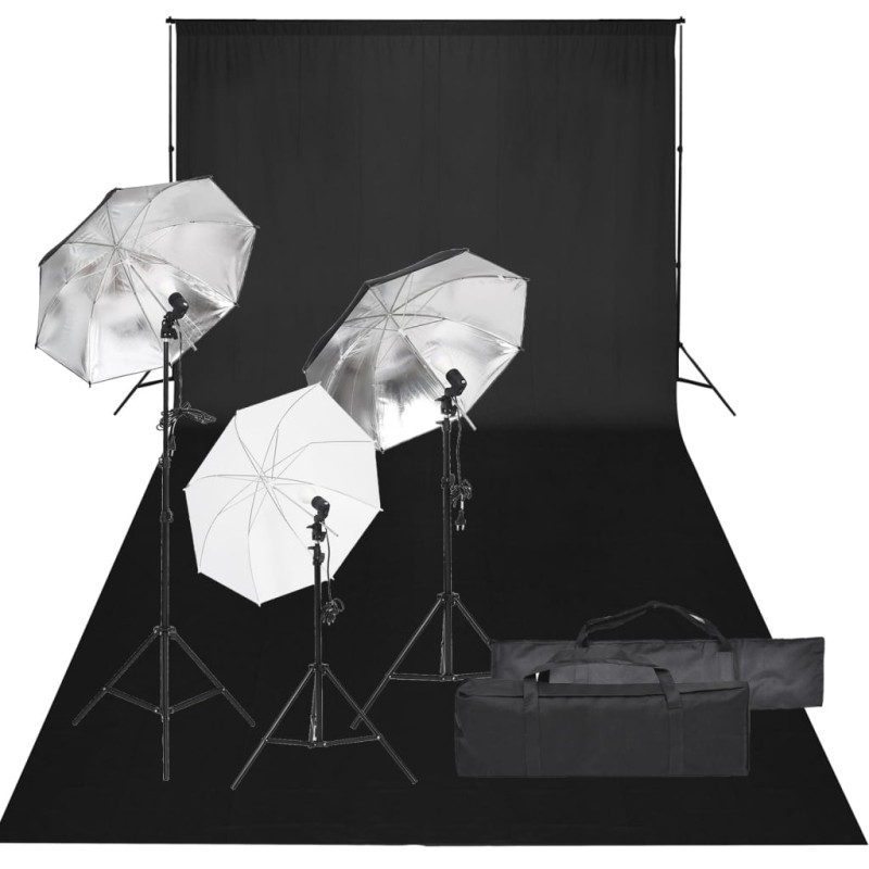   Kit per Studio Fotografico con Set di Luci e Fondale