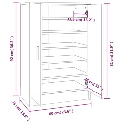   Scarpiera Grigio Sonoma 60x35x92 cm in Legno ingegnerizzato