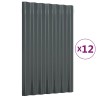 Pannelli Tetto 12 pz Acciaio Verniciato Polvere Antracite 60x36