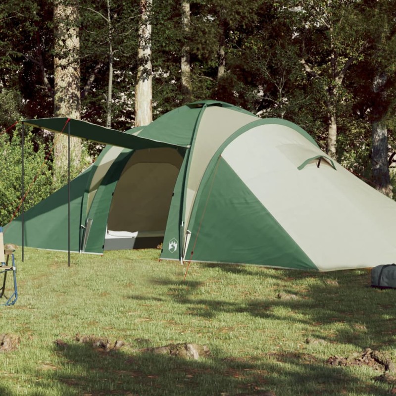 vidaXL Tenda da Campeggio 6 Persone Verde 576x238x193 cm Taffetà 185T