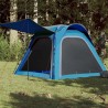 vidaXL Tenda da Campeggio 4 Persone Blu 240x221x160 cm Taffetà 185T