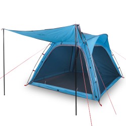 vidaXL Tenda da Campeggio 4 Persone Blu 240x221x160 cm Taffetà 185T