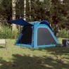 vidaXL Tenda da Campeggio 4 Persone Blu 240x221x160 cm Taffetà 185T