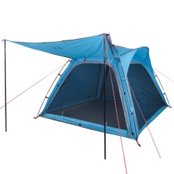 vidaXL Tenda da Campeggio 4 Persone Blu 240x221x160 cm Taffetà 185T