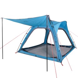 vidaXL Tenda da Campeggio 4 Persone Blu 240x221x160 cm Taffetà 185T