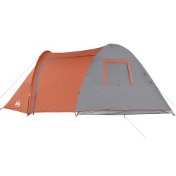 vidaXL Tenda 6 Persone Grigia e Arancione 466x342x200 cm Taffetà 185T