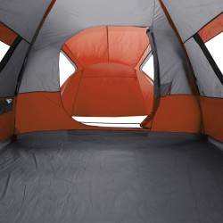 vidaXL Tenda 6 Persone Grigia e Arancione 466x342x200 cm Taffetà 185T