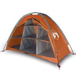 vidaXL Tenda 9 Scomparti Grigia e Arancione 125x50x68 cm Taffetà 185T