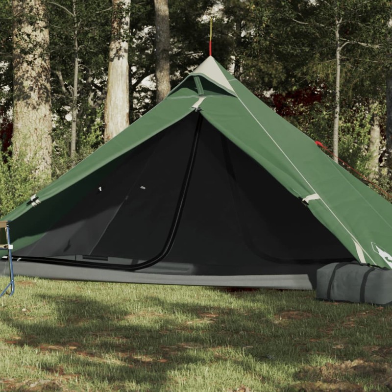 vidaXL Tenda da Campeggio 1 Persona Verde 255x153x130 cm Taffetà 185T