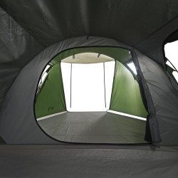 vidaXL Tenda da Campeggio 4 Persone Verde 420x260x153 cm Taffetà 185T