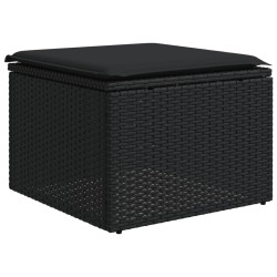 vidaXL Set Divani da Giardino 5 pz con Cuscini in Polyrattan Nero