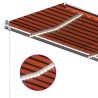 vidaXL Tenda da Sole Retrattile Manuale LED 4x3 m Arancione Marrone