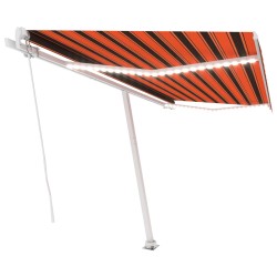 vidaXL Tenda da Sole Retrattile Manuale LED 400x300 cm Arancio Marrone