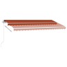 vidaXL Tenda da Sole Retrattile Manuale LED 400x300 cm Arancio Marrone