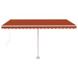 vidaXL Tenda da Sole Retrattile Manuale LED 400x300 cm Arancio Marrone