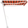 vidaXL Tenda da Sole Retrattile Manuale LED 400x300 cm Arancio Marrone