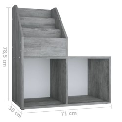   Portariviste per Bambini Grigio Cemento 71x30x78,5cm Truciolato