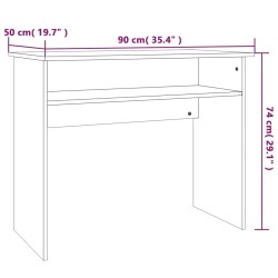   Scrivania Rovere Fumo 90x50x74 cm in Legno ingegnerizzato