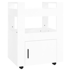   Carrello da Cucina bianco lucido 60x45x80 cm Legno ingegnerizzato