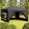 Tenda per Feste Pieghevole con Pareti Laterali Nero 3x3 m