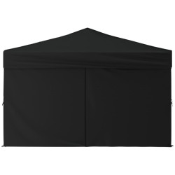 Tenda per Feste Pieghevole con Pareti Laterali Nero 3x3 m