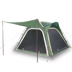 vidaXL Tenda da Campeggio 4 Persone Verde 240x221x160 cm Taffetà 185T