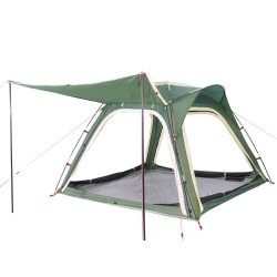 vidaXL Tenda da Campeggio 4 Persone Verde 240x221x160 cm Taffetà 185T