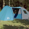 vidaXL Tenda da Campeggio 6 Persone Blu 466x342x200 cm Taffetà 185T