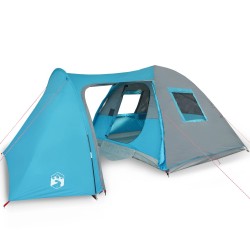 vidaXL Tenda da Campeggio 6 Persone Blu 466x342x200 cm Taffetà 185T