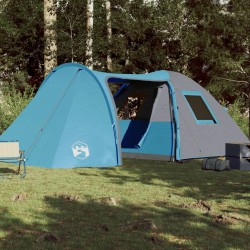 vidaXL Tenda da Campeggio 6 Persone Blu 466x342x200 cm Taffetà 185T