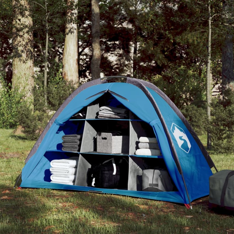 vidaXL Tenda Portaoggetti 9 Scomparti Blu 125x50x68 cm Taffetà 185T