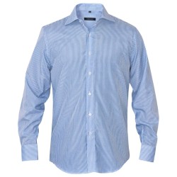 vidaXL Camicia Uomo Business Bianca e Blu a Righe Taglia S