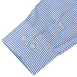 vidaXL Camicia Uomo Business Bianca e Blu a Righe Taglia S