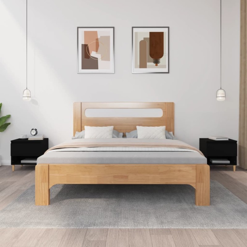   Comodini 2 pz Neri 50x46x50 cm in Legno ingegnerizzato