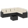 vidaXL Set Divani da Giardino con Cuscini 7pz Nero Polyrattan