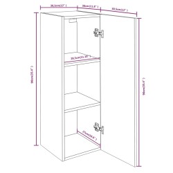 Mobili TV 2 pz Grigio Sonoma 30,5x30x90 cm in Legno ingegnerizzato