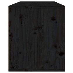   Pensile Nero 80x30x35 cm in Legno Massello di Pino