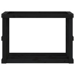   Portaceppi da Esterno Nero 108x52x74 cm Legno Massello Pino