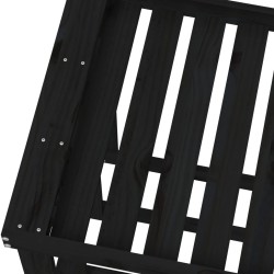   Portaceppi da Esterno Nero 108x52x74 cm Legno Massello Pino