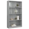   Libreria 4 Ripiani Grigio Sonoma 80x24x142 cm Legno ingegnerizzato