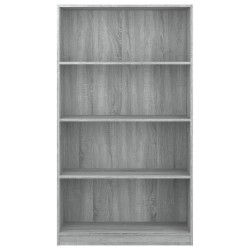   Libreria 4 Ripiani Grigio Sonoma 80x24x142 cm Legno ingegnerizzato