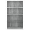   Libreria 4 Ripiani Grigio Sonoma 80x24x142 cm Legno ingegnerizzato