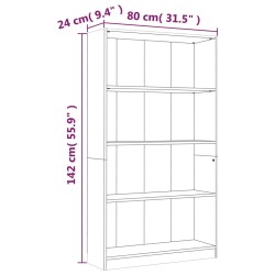   Libreria 4 Ripiani Grigio Sonoma 80x24x142 cm Legno ingegnerizzato